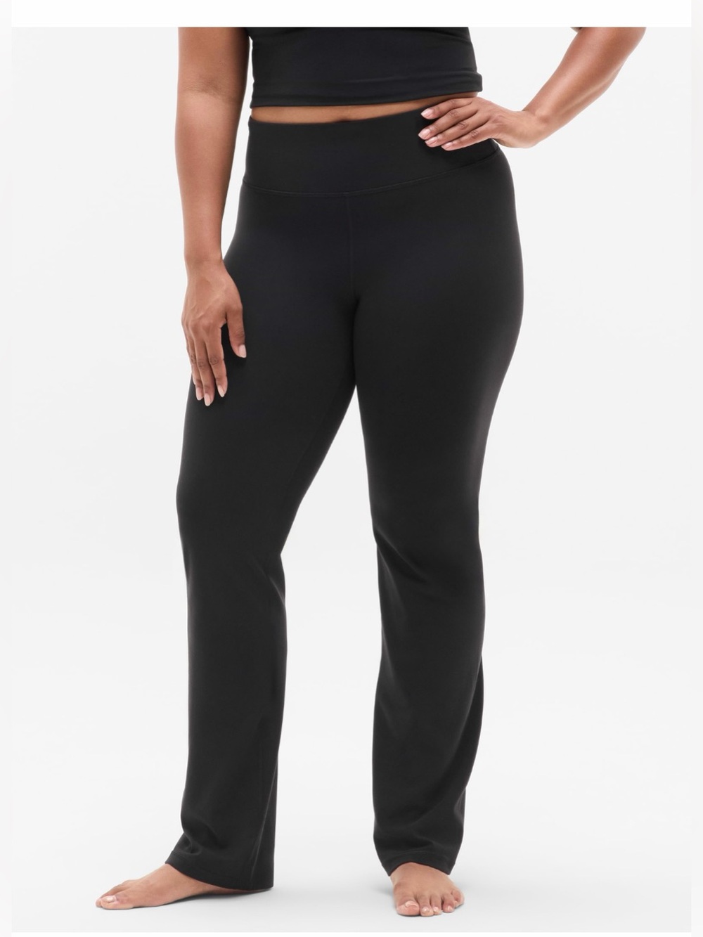 Athleta Black Straight-Leg Yoga Pants